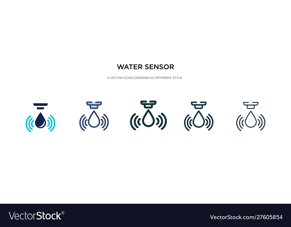 Water sensor icon in different style two colored vector image Water sensor icon in different style two colored
