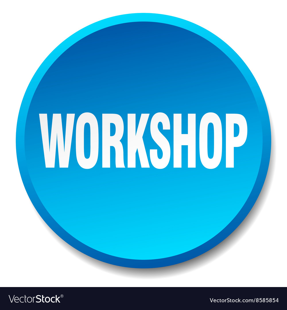 Workshop blue round flat isolated push button