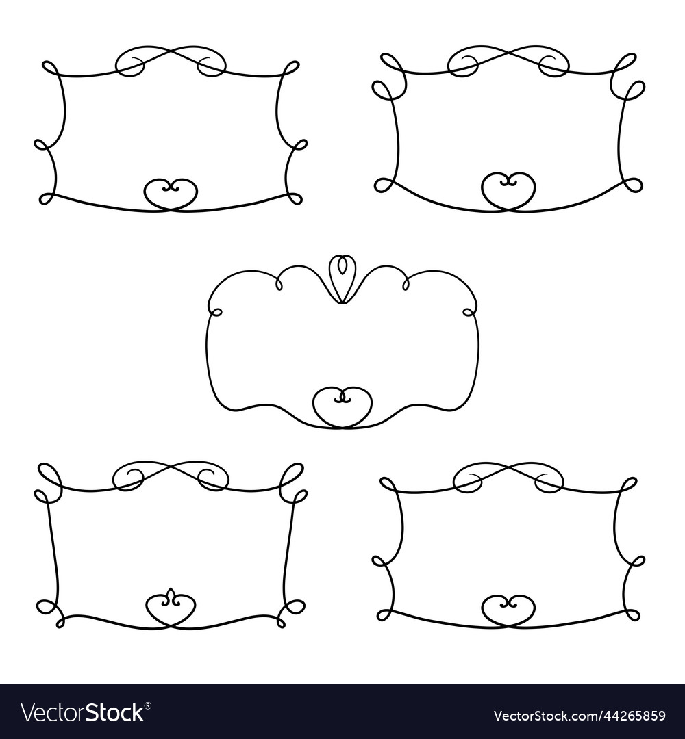 A set of various frames with curlicues Vector Image A set of various frames with curlicues