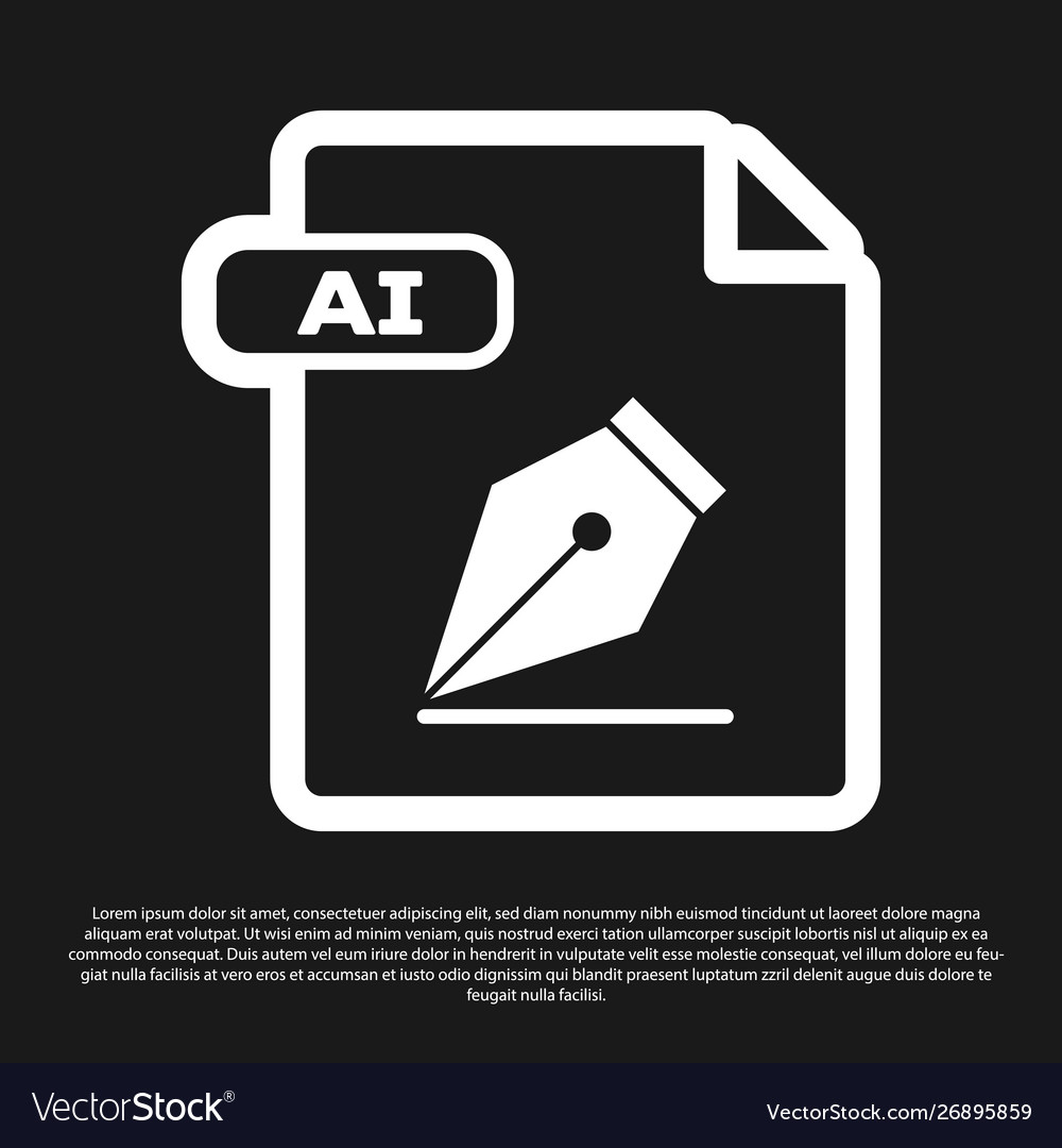 Black ai file document download button icon Vector Image Black ai file document download button icon