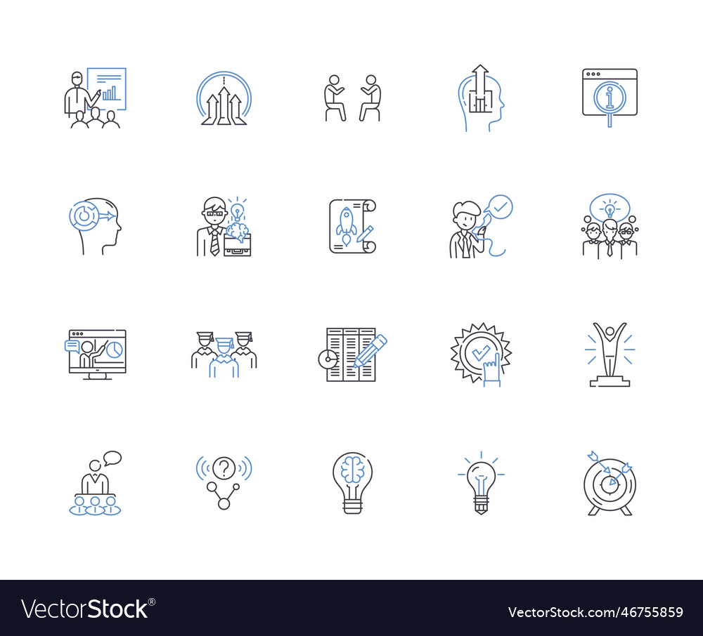 Business idea outline icons collection Royalty Free Vector