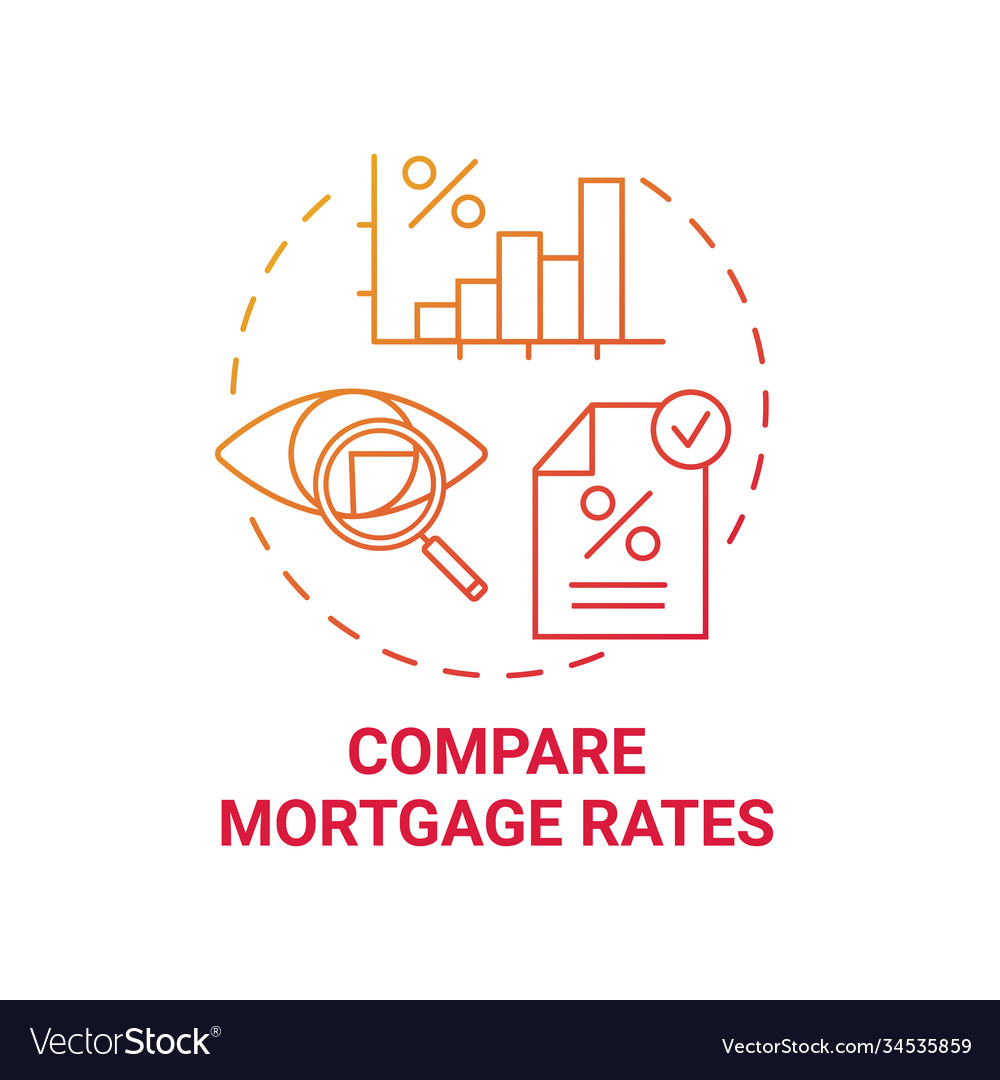 Compare mortgage rates concept icon