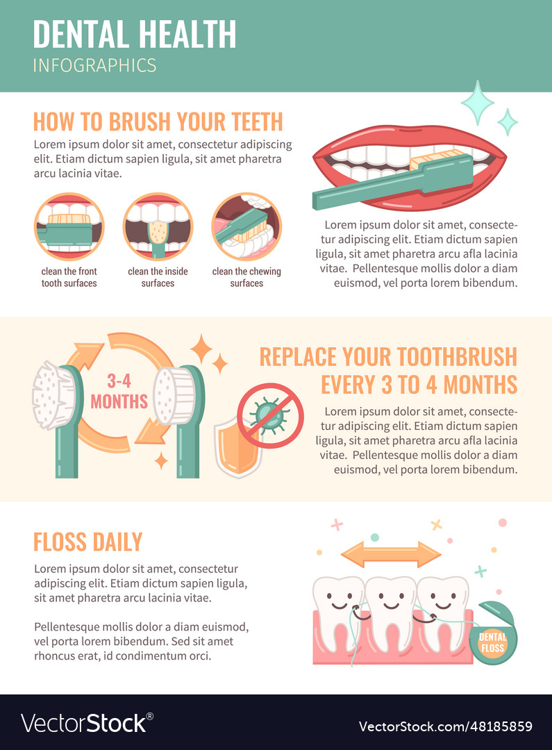 Dental health infographics Royalty Free Vector Image