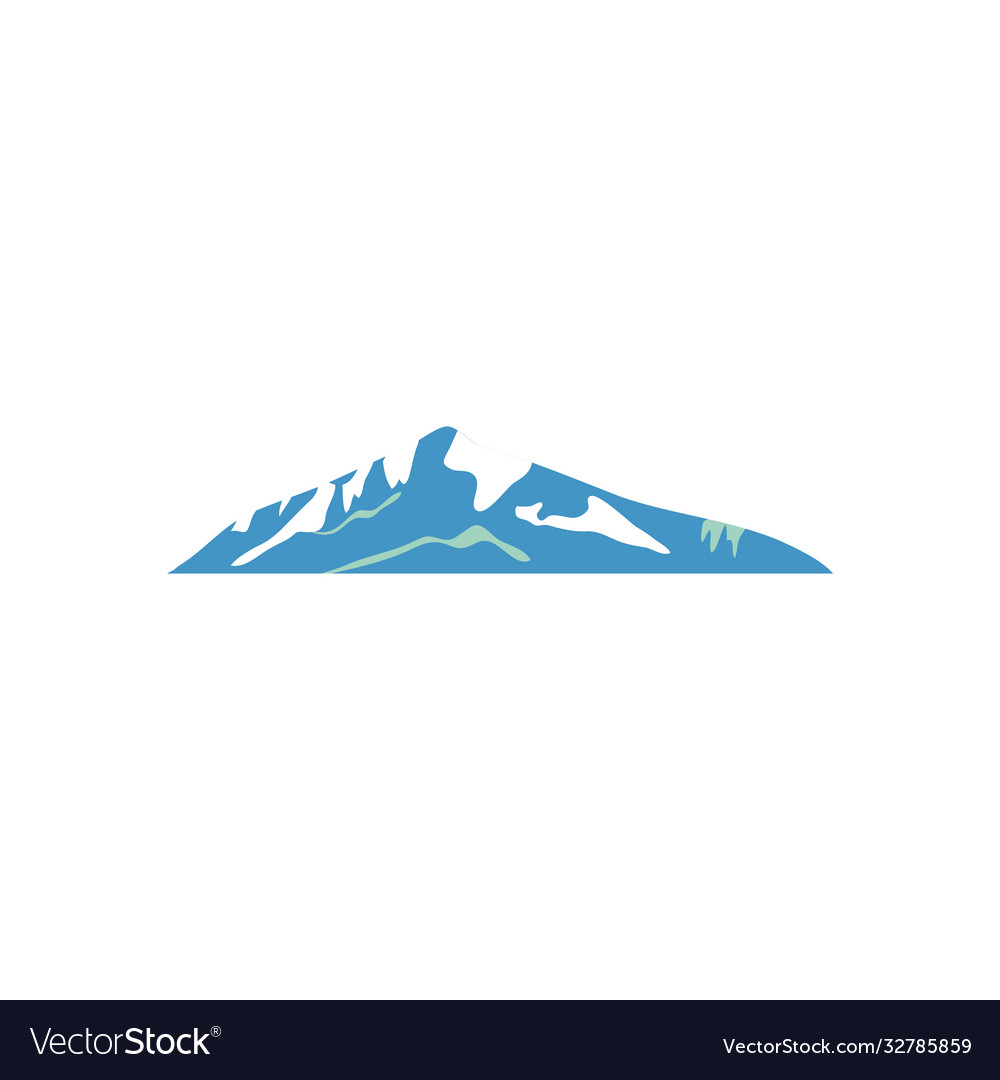 Folded cold mountain icon flat style