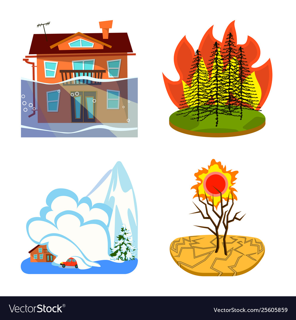Isolated object cataclysm and disaster symbol Vector Image Isolated object cataclysm and disaster symbol