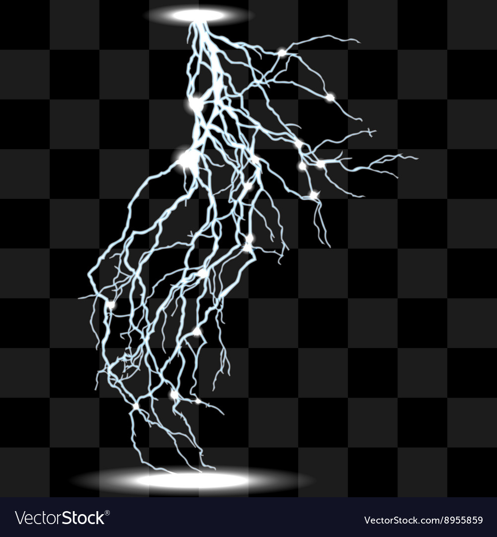 Isolated realistic lightnings with transparency