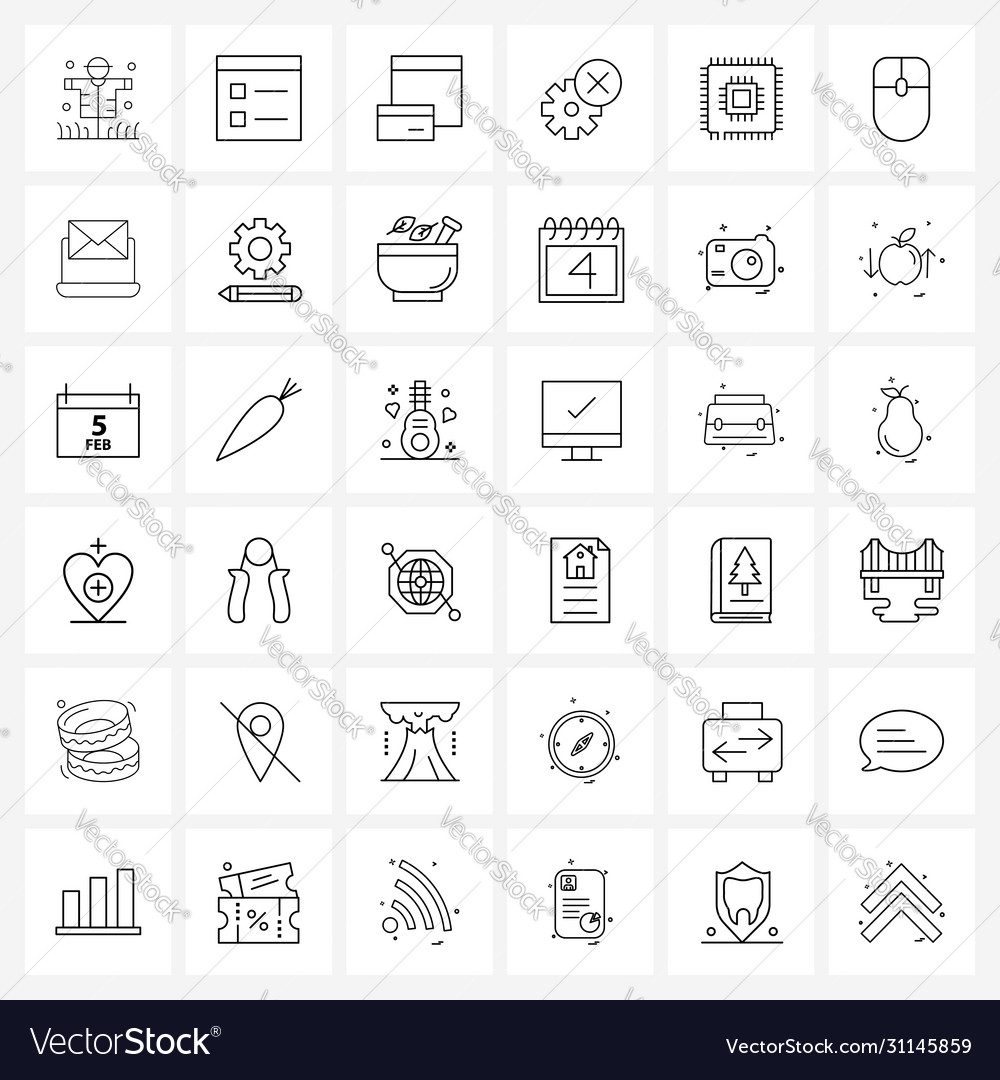 Isolated symbols set 36 simple line icons