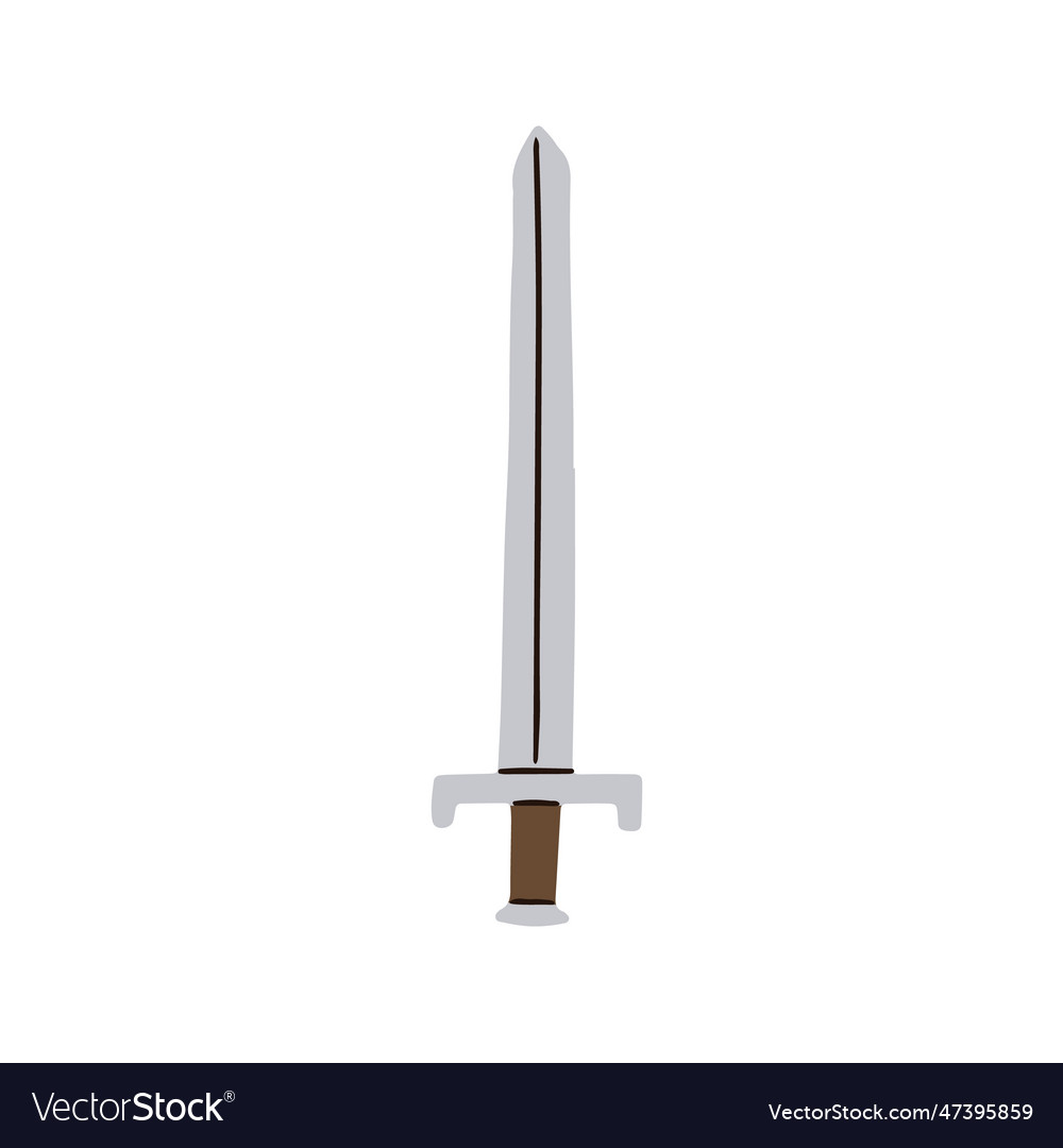 Vector Drawing Knight's Longsword Long Blade Weapon Medieval