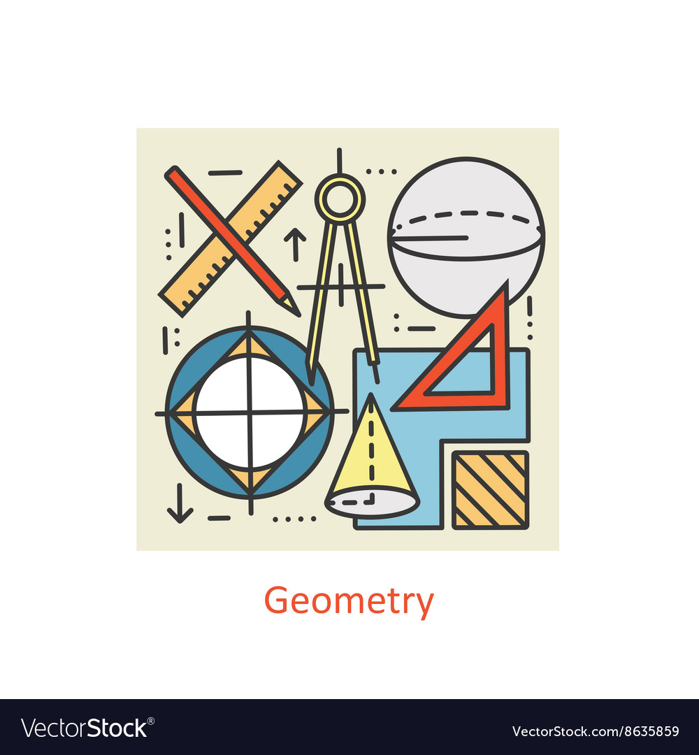 Modern color thin line concept geometry