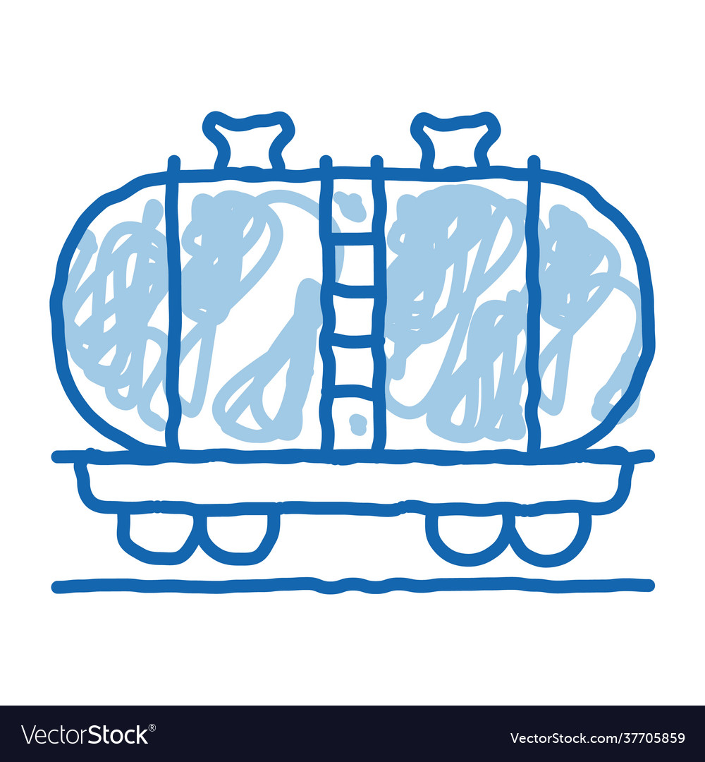 Oil product carriage wagon doodle icon hand drawn