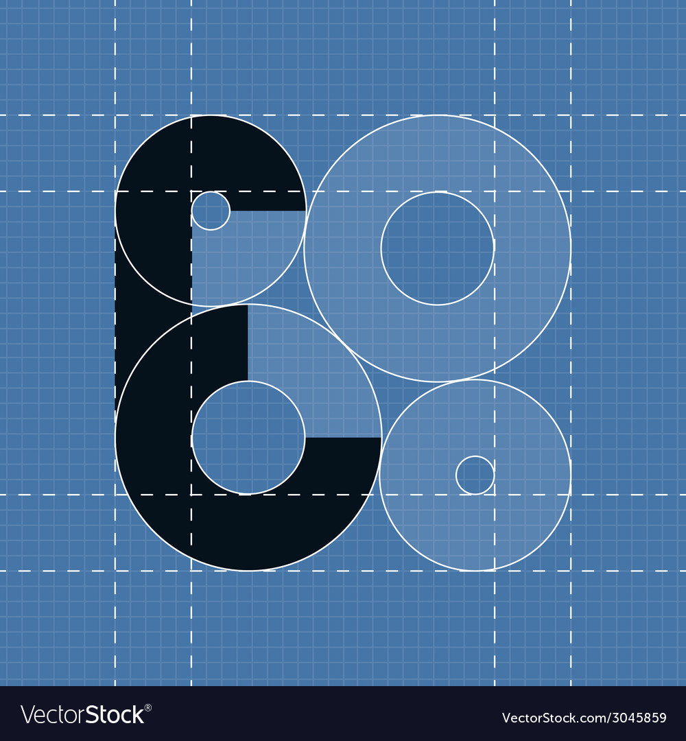 Round engineering font symbol e