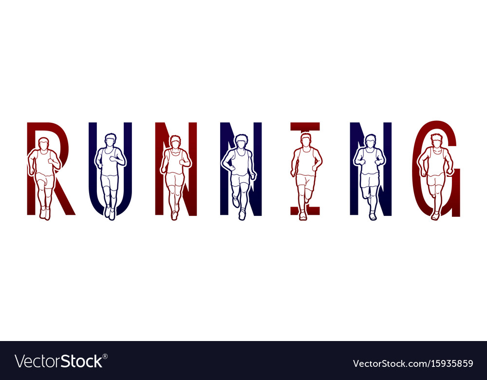 Running text font design marathon runners