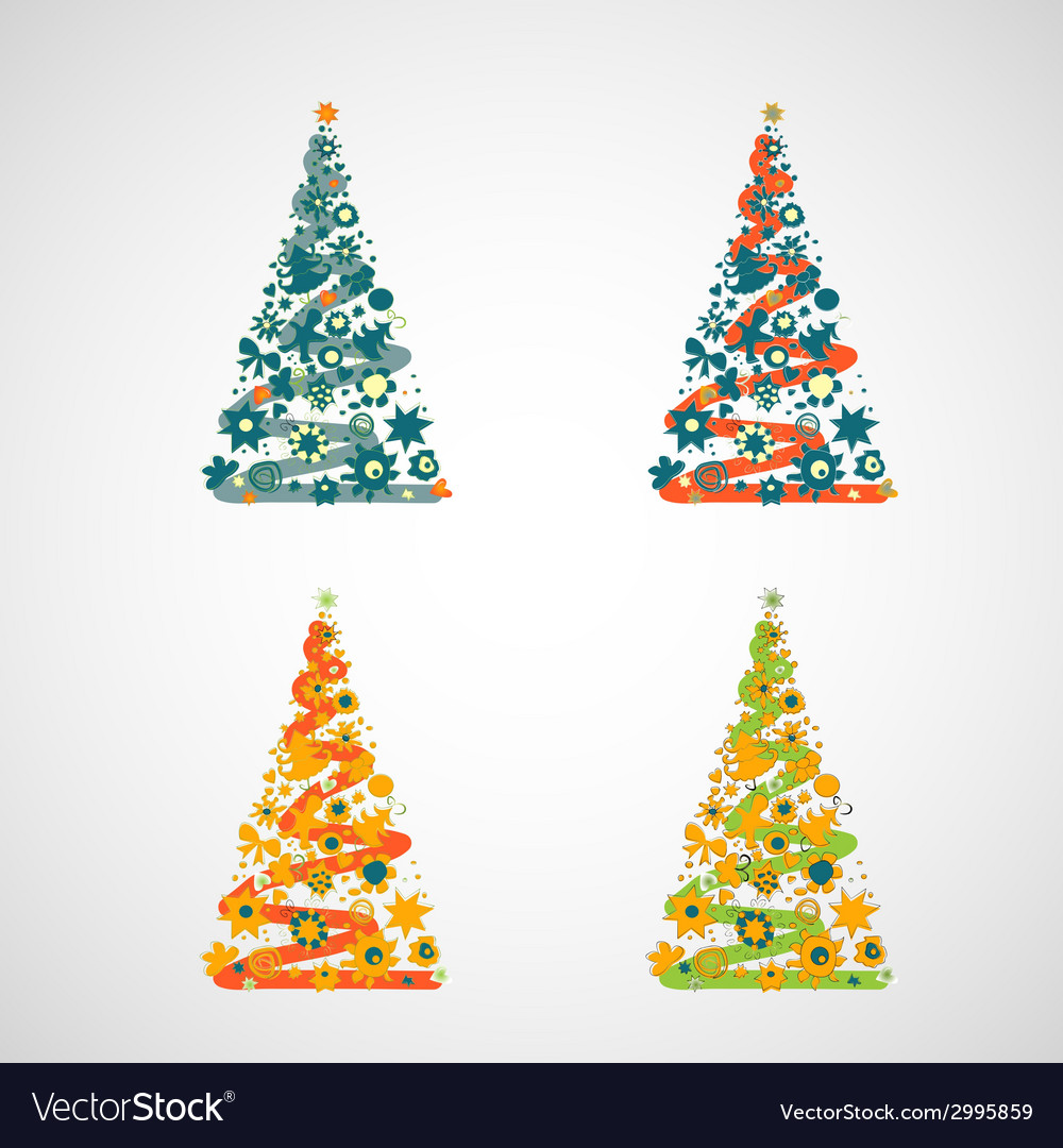 Set of trees on a light background