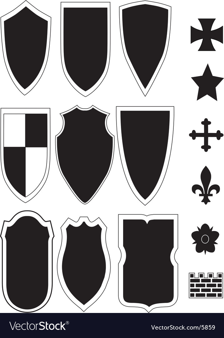 Shield set Royalty Free Vector Image - VectorStock