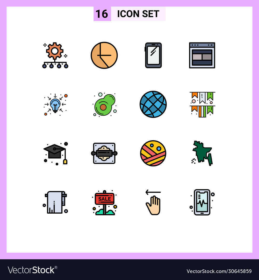 Stock icon pack 16 line signs and symbols