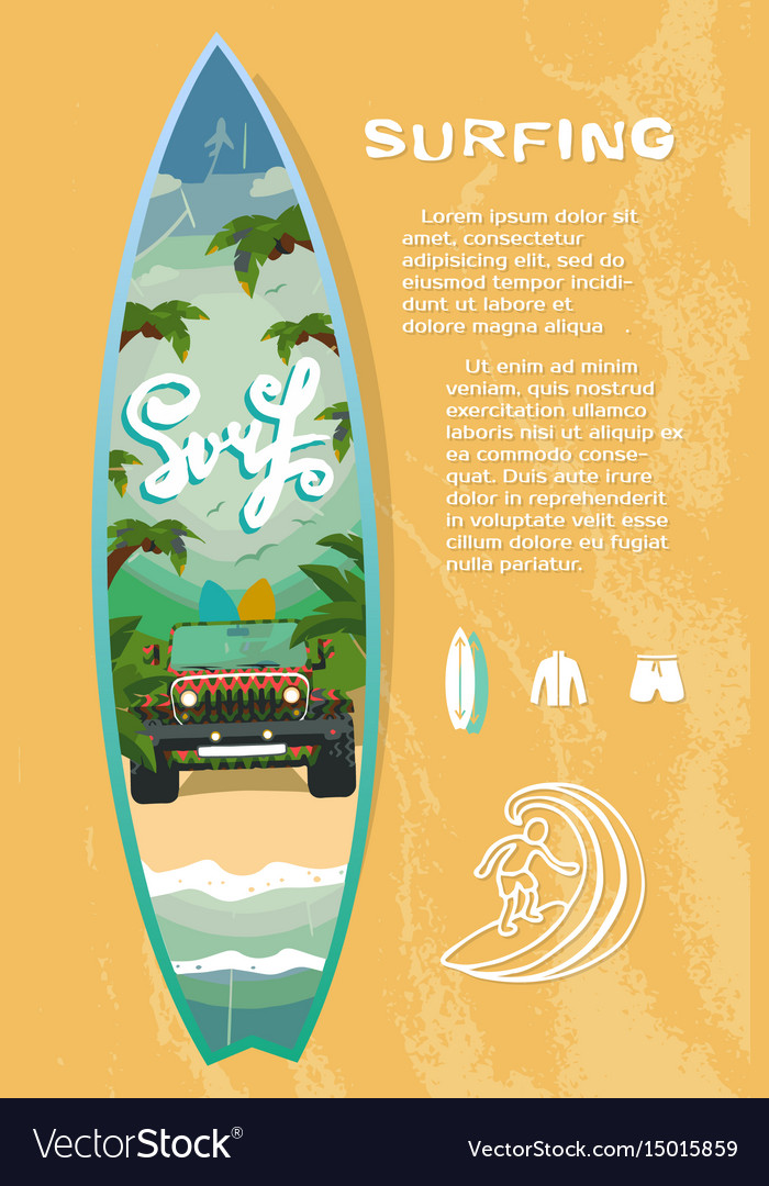 Surf board sale Royalty Free Vector Image - VectorStock