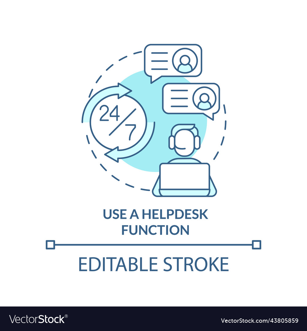 Use helpdesk function turquoise concept icon