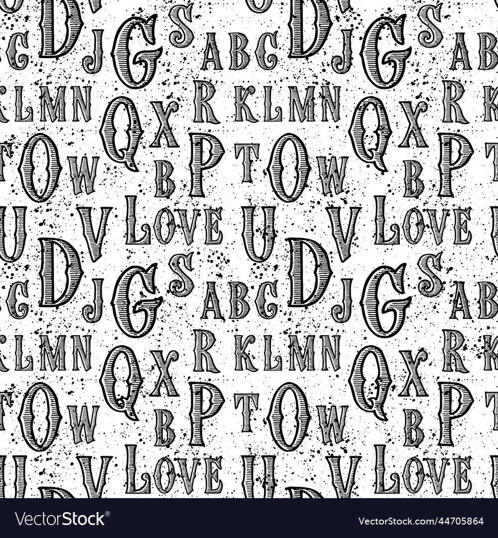 Abstract seamless pattern with letters vector image Abstract seamless pattern with letters