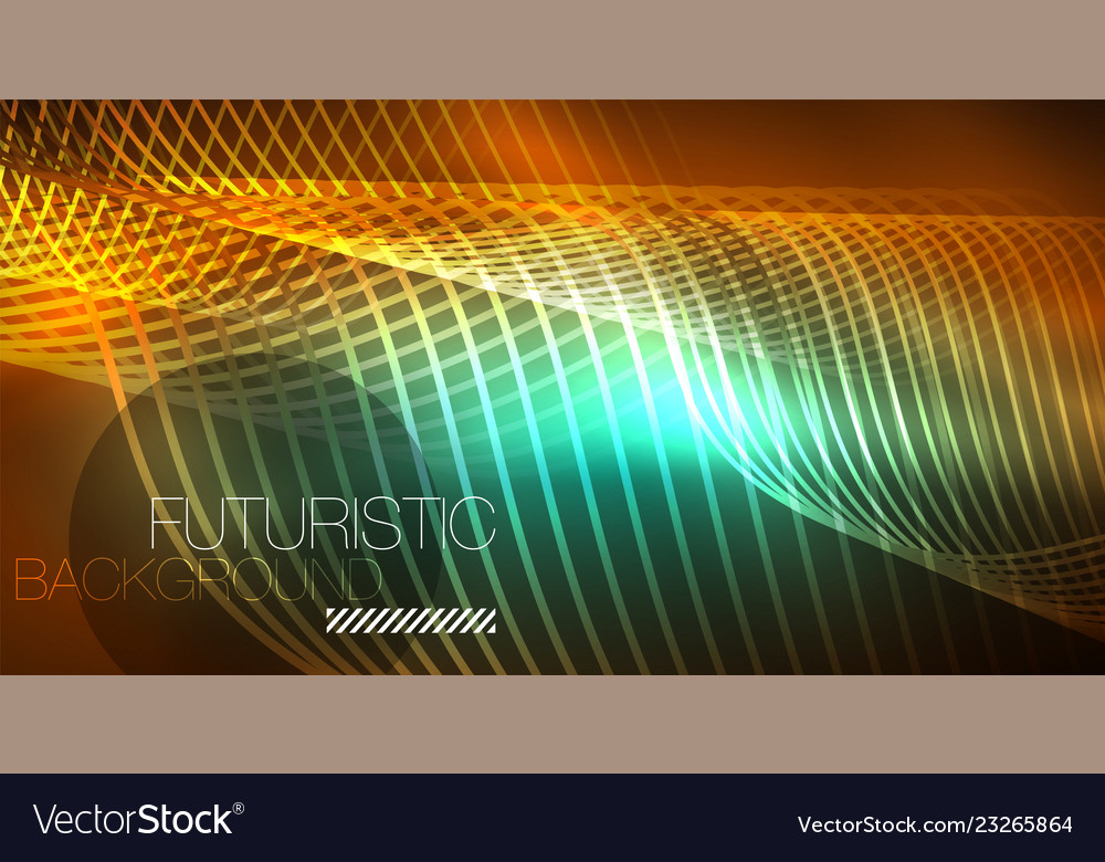 Abstract shiny glowinng color wave design element Vector Image Abstract shiny glowinng color wave design element