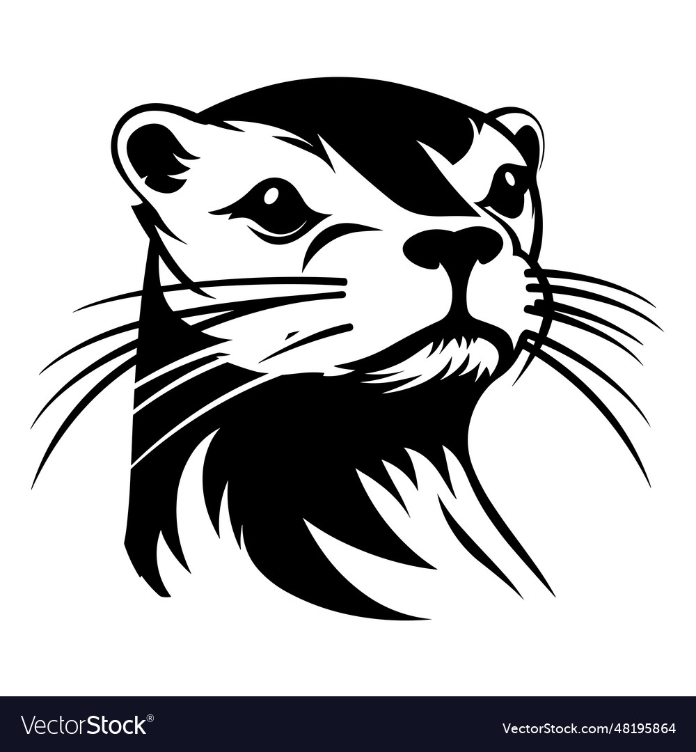 Beautiful otter silhouette Royalty Free Vector Image