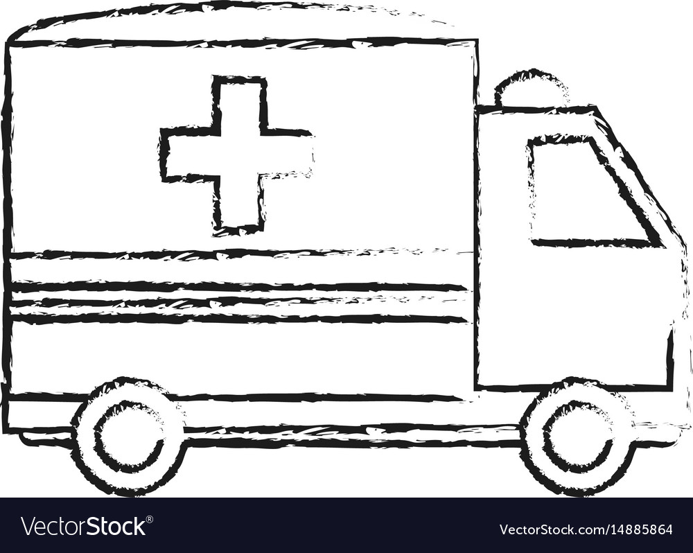 Blurred silhouette image cartoon ambulance truck Vector Image Blurred silhouette image cartoon ambulance truck Vector Image