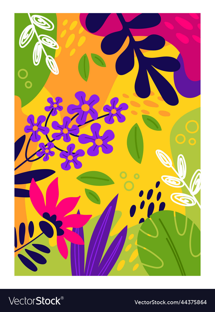 Bright poster with flowers Royalty Free Vector Image