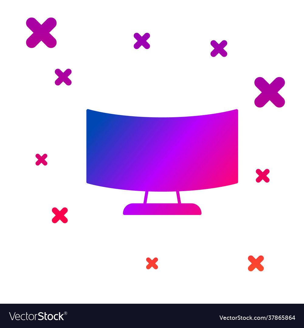 Color computer monitor screen icon isolated Vector Image Color computer monitor screen icon isolated