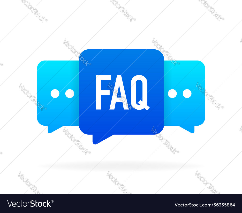 Faq chat message bubble support service vector image Faq chat message bubble support service