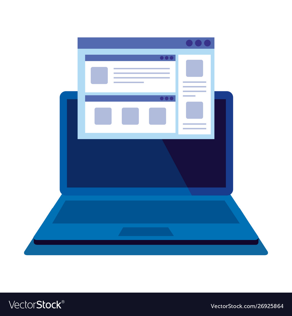 Laptop computer with webpage template