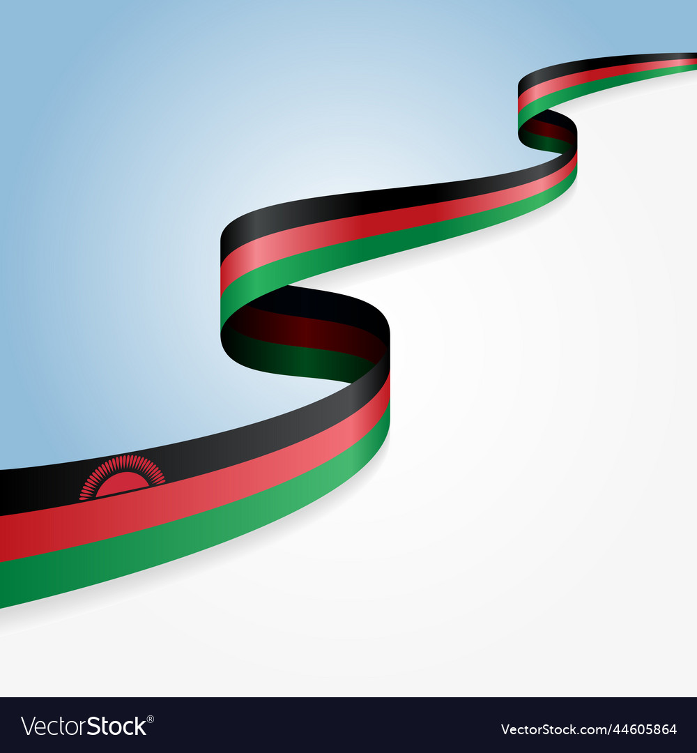 Malawian flag wavy abstract background Royalty Free Vector