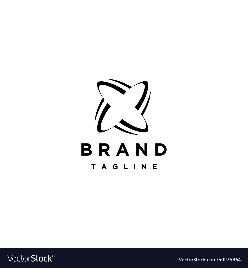 Minimalist rotating lines logo design