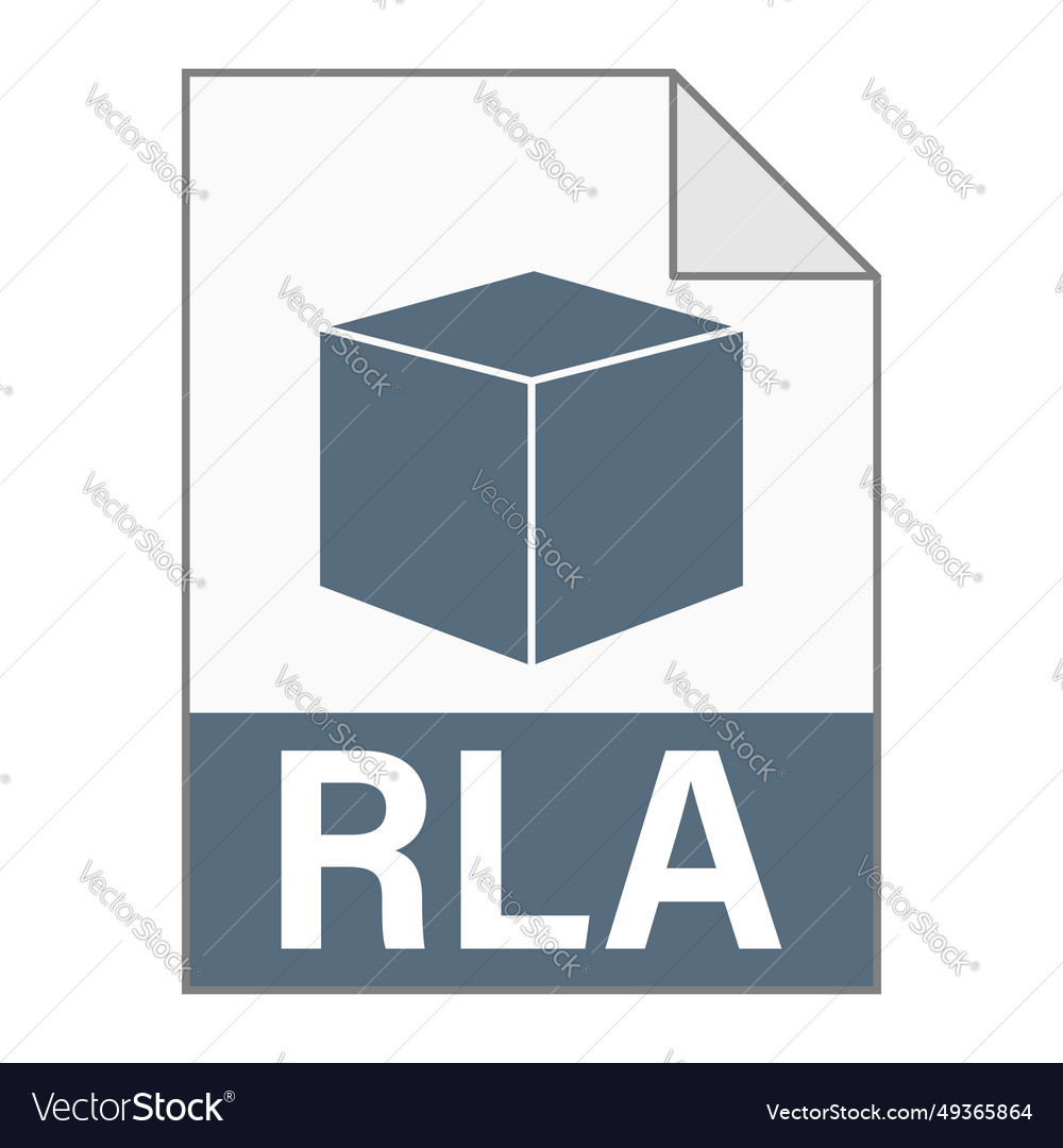 Modern flat design of rla file icon for web vector image Modern flat design of rla file icon for web