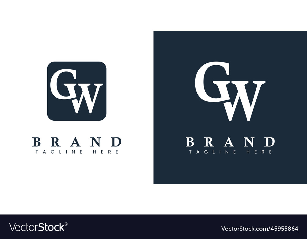 Modern letter gw logo suitable for any business Vector Image