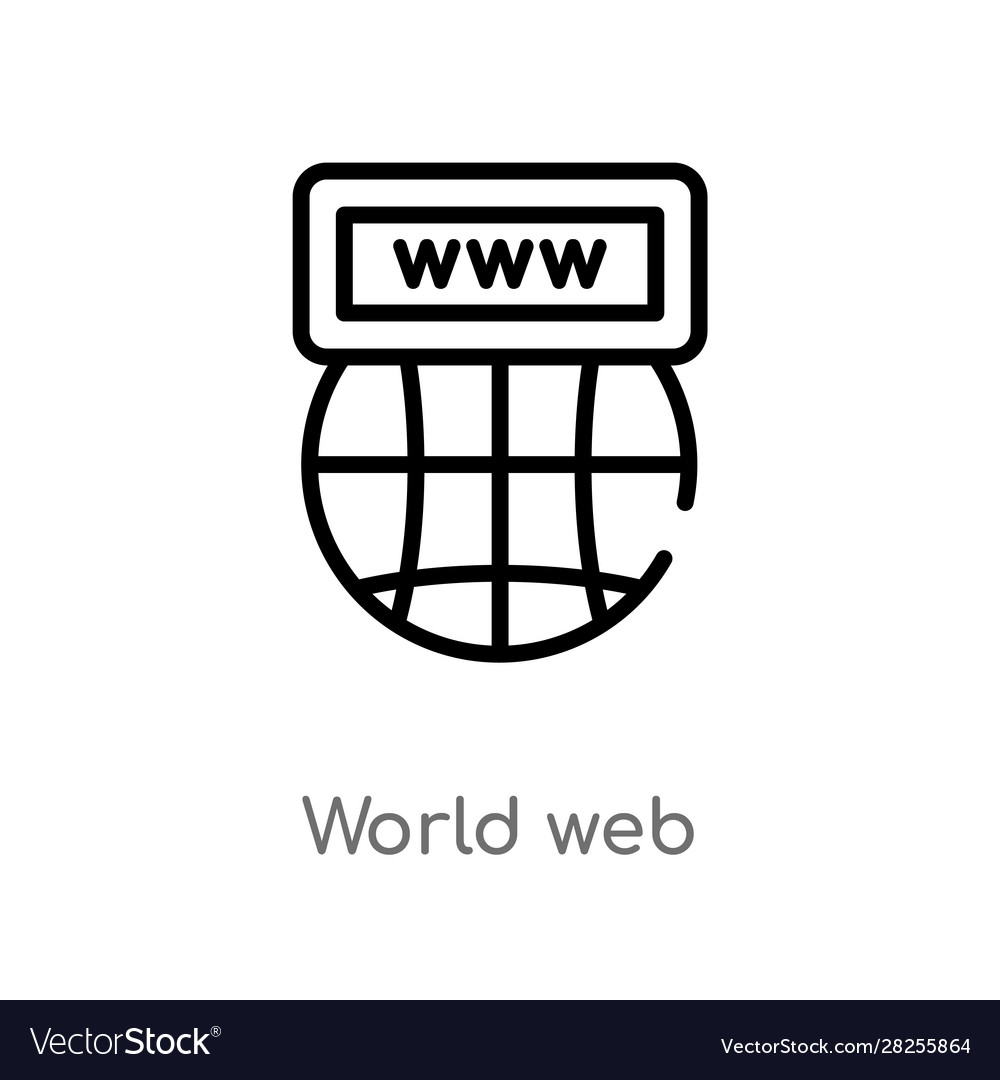 Outline world web icon isolated black simple line
