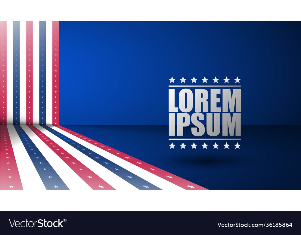 Patriotic 3D Background with Flags