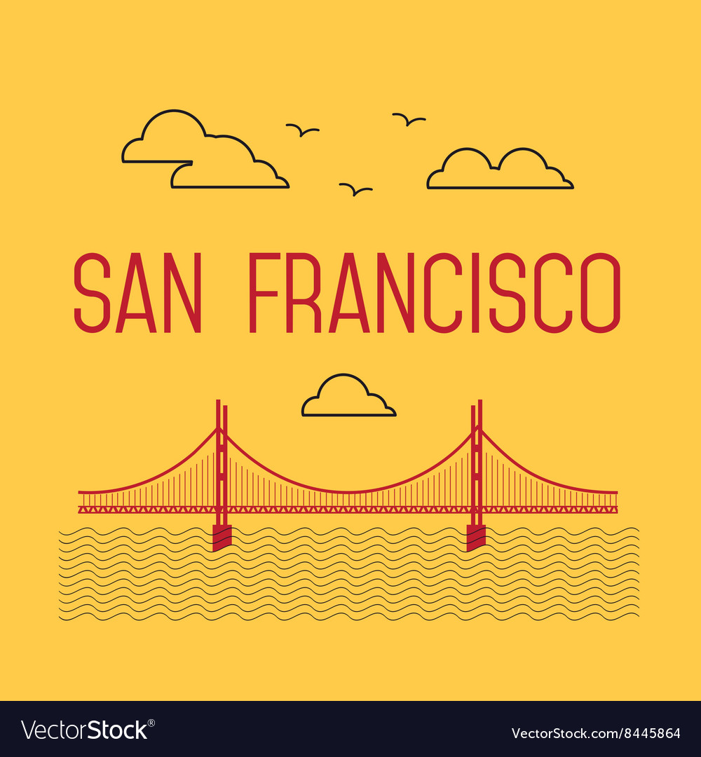 San francisco golden gate bridge Royalty Free Vector Image