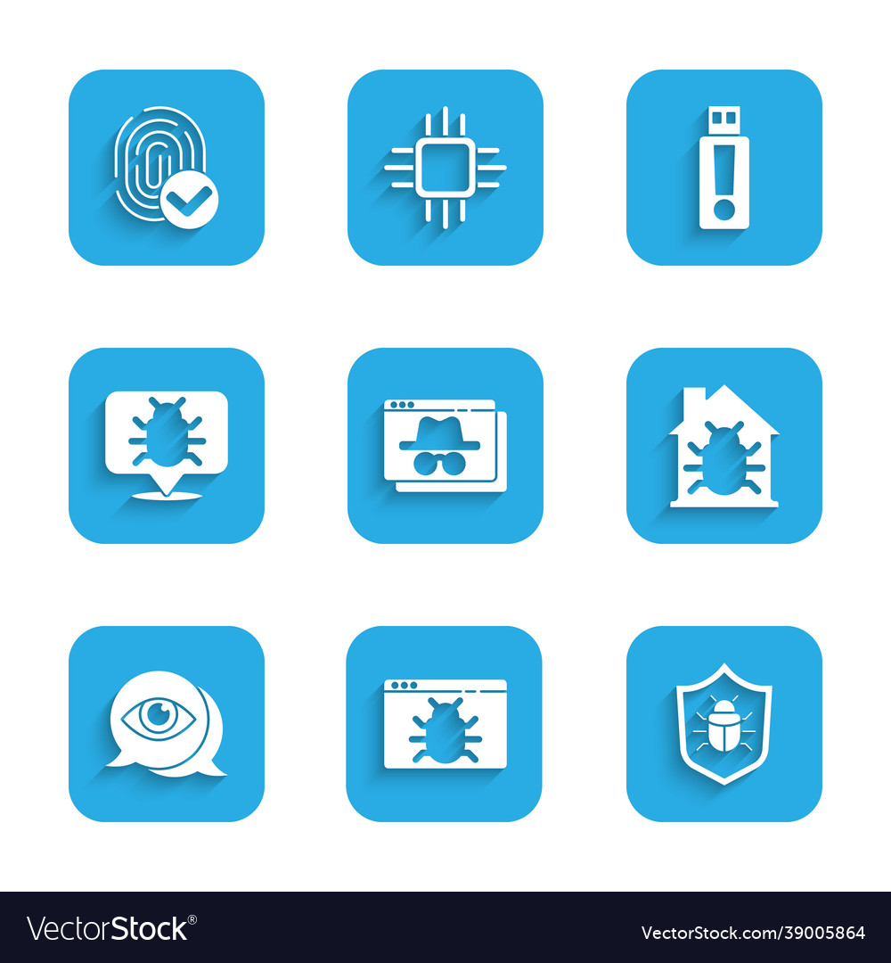 Set browser incognito window system bug house vector image Set browser incognito window system bug house
