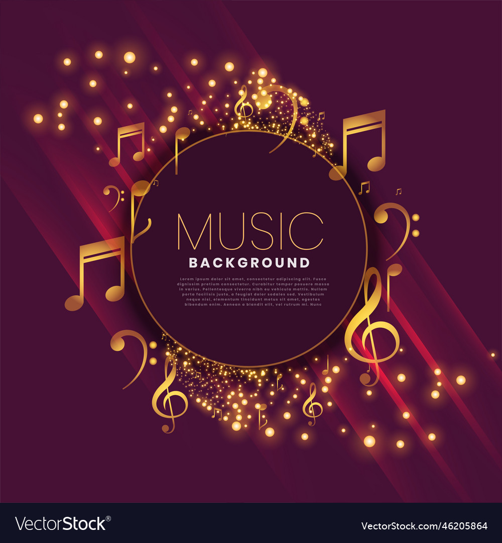 Shiny music background with notes and sparkle