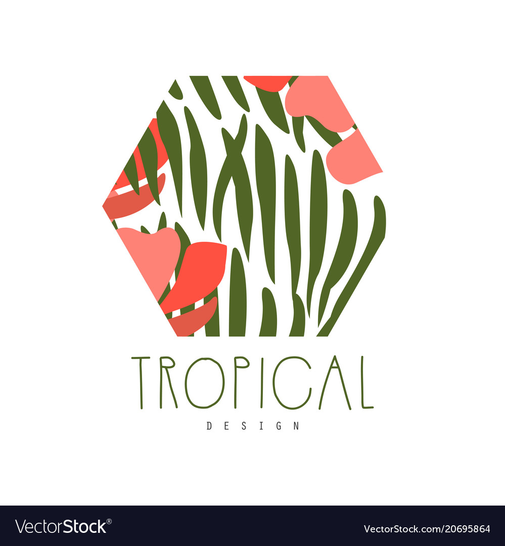 Tropical logo template design geometric badge