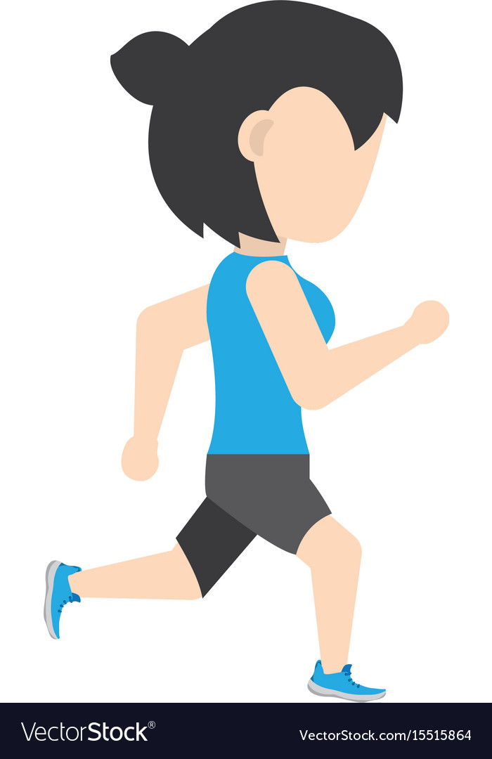 Woman running cartoon