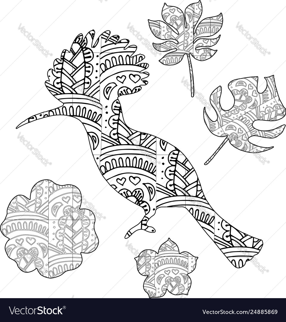 A bird in entangle style vector image A bird in entangle style