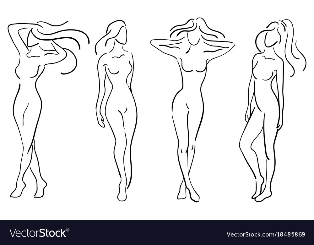 a set of female figures collection of outlines of outline female body