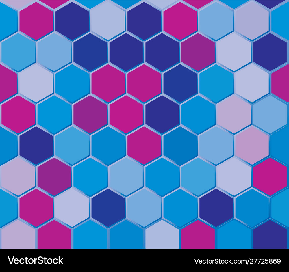 Abstract seamless background with hexagon colored Vector Image
