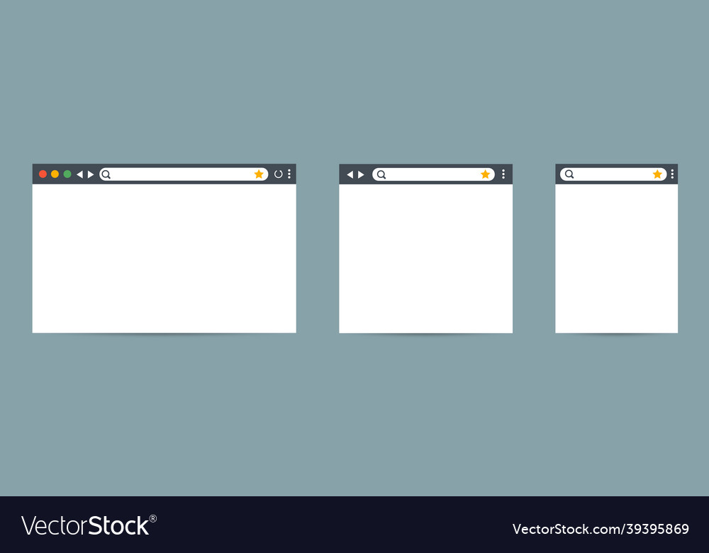 Browser mockup for computer tablet and smartphone vector image Browser mockup for computer tablet and smartphone