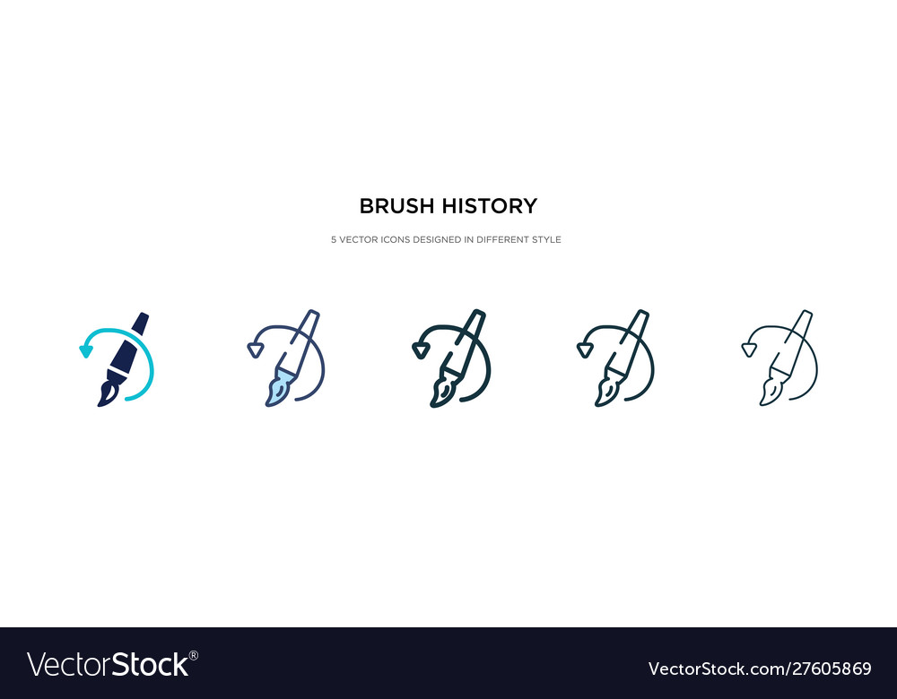 Brush history icon in different style two vector image Brush history icon in different style two