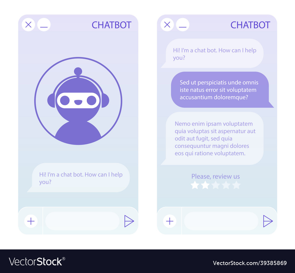 Chatbot window with robot icon vector image Chatbot window with robot icon