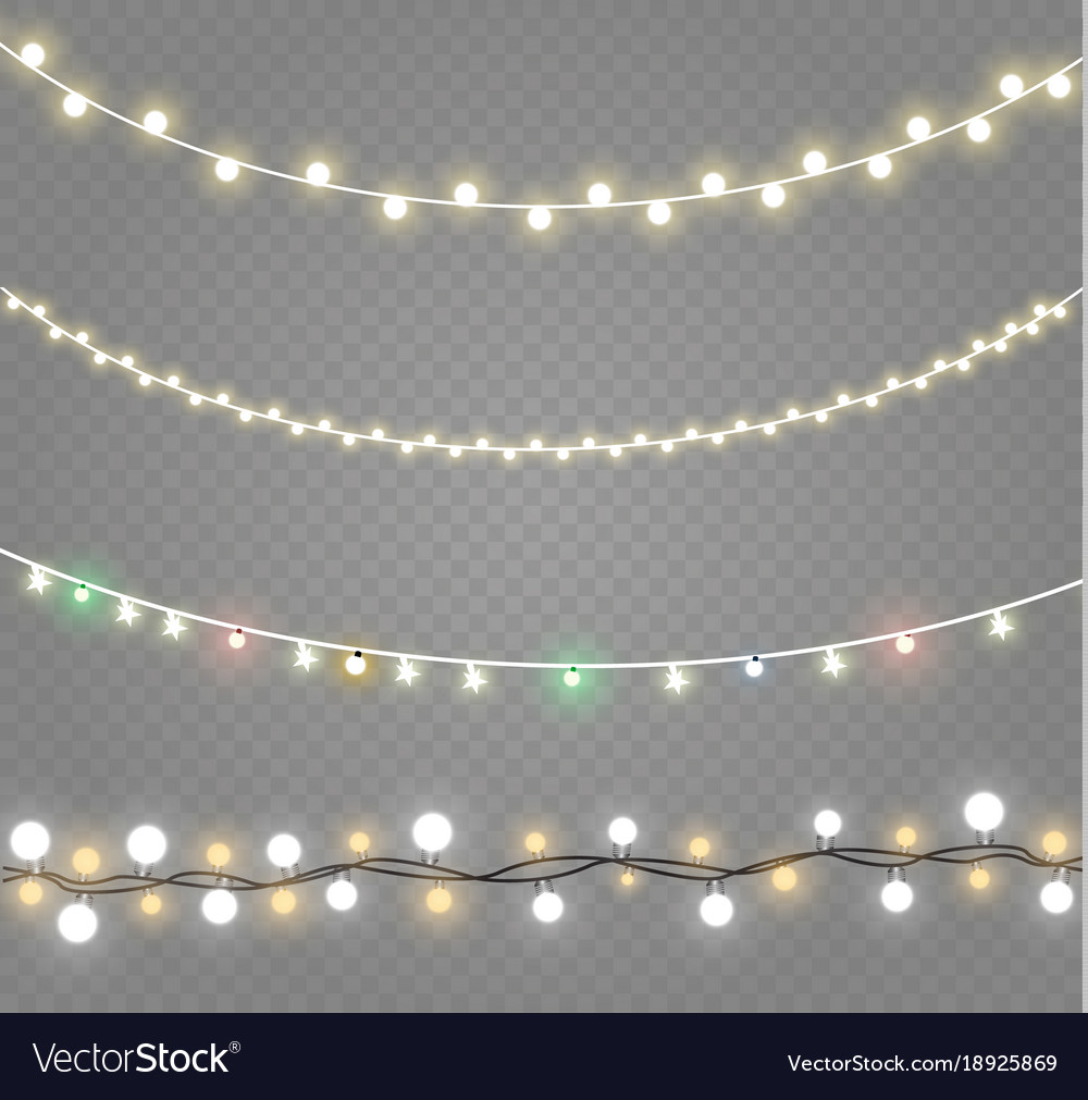 Christmas lights isolated on transparent