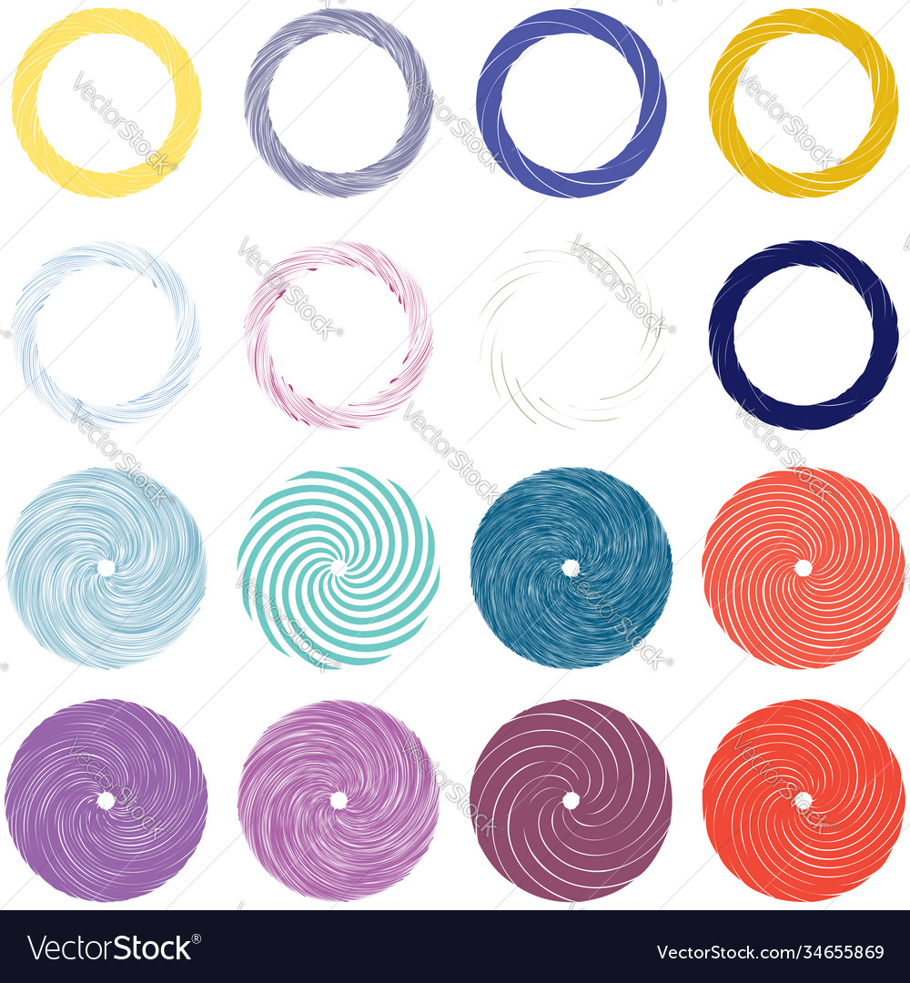Circular spiral swirl twirl design element