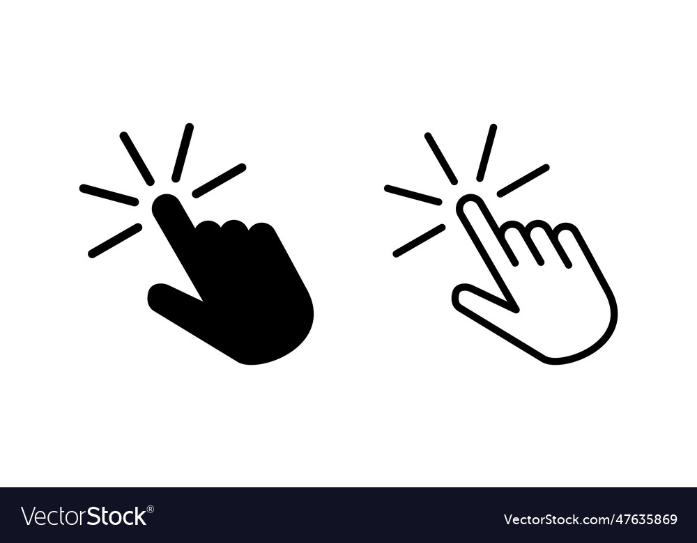 Klicken Sie auf Symbol Cursor Zeigerzeichen vector image Klicken Sie auf Symbol Cursor Zeigerzeichen