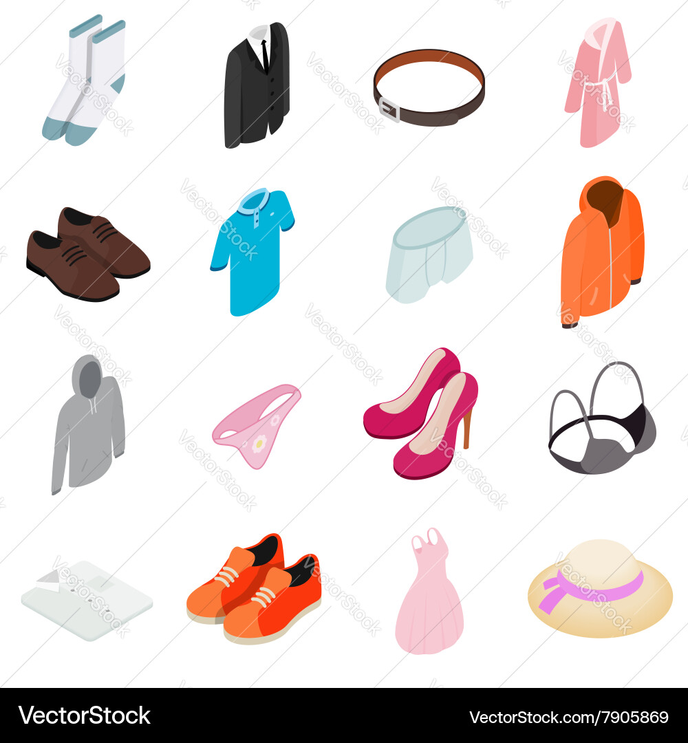 Clothes icon set Royalty Free Vector Image - VectorStock